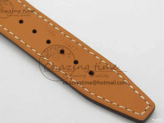 MIROTIME 1228 Durable Portofino 37mm RG V7F 1:1 Best Edition Gray Dial Diamonds Bezel on Black Leather Strap A 7089